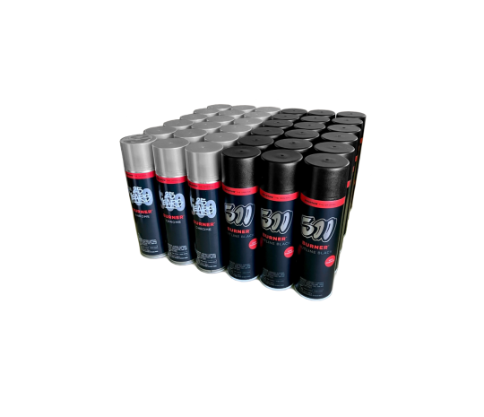 36 PACK 18X BURNER™ CHROME 500ml AND 18X BURNER™ BLACK 500ml
